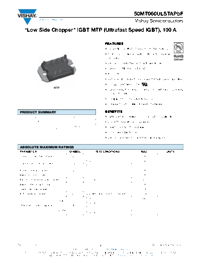 Vishay 50mt060u  . Electronic Components Datasheets Active components Transistors Vishay 50mt060u.pdf