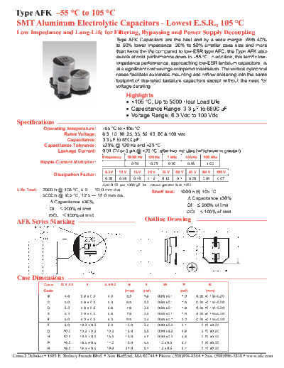 CDE [Cornell-Dubilier] CDE [smd] AFK Series  . Electronic Components Datasheets Passive components capacitors CDE [Cornell-Dubilier] CDE [smd] AFK Series.pdf