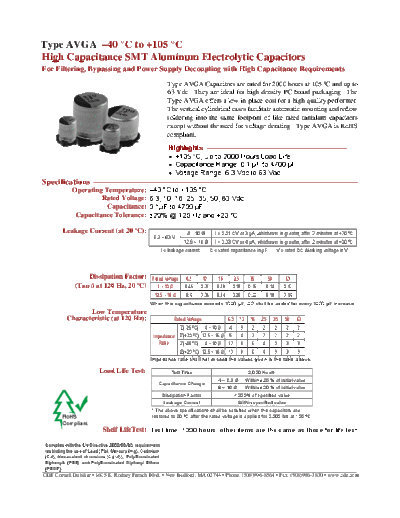 CDE [Cornell-Dubilier] CDE [smd] AVGA Series  . Electronic Components Datasheets Passive components capacitors CDE [Cornell-Dubilier] CDE [smd] AVGA Series.pdf