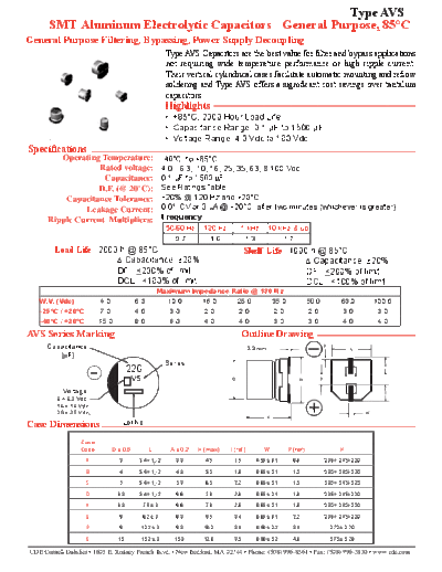 CDE [Cornell-Dubilier] CDE [smd] AVS Series  . Electronic Components Datasheets Passive components capacitors CDE [Cornell-Dubilier] CDE [smd] AVS Series.pdf