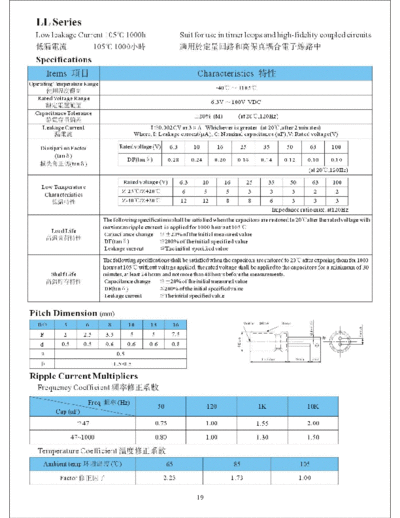 CS [12 Kuang Jin] CS (12 Kuang Jin) [radial] LL series  . Electronic Components Datasheets Passive components capacitors CS [12 Kuang Jin] CS (12 Kuang Jin) [radial] LL series.pdf