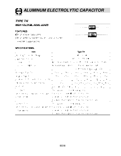 Cosonic [axial] TH Series  . Electronic Components Datasheets Passive components capacitors Cosonic Cosonic [axial] TH Series.pdf