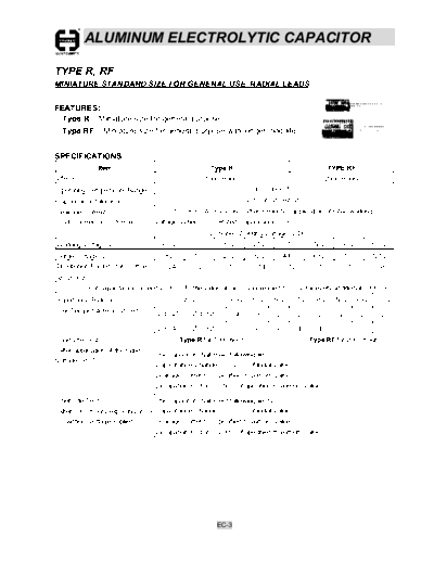 Cosonic [radial thru-hole] R-RF Series  . Electronic Components Datasheets Passive components capacitors Cosonic Cosonic [radial thru-hole] R-RF Series.pdf