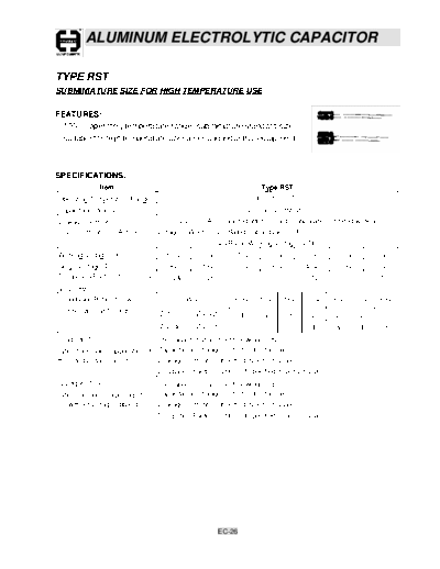 Cosonic [radial thru-hole] RST Series  . Electronic Components Datasheets Passive components capacitors Cosonic Cosonic [radial thru-hole] RST Series.pdf