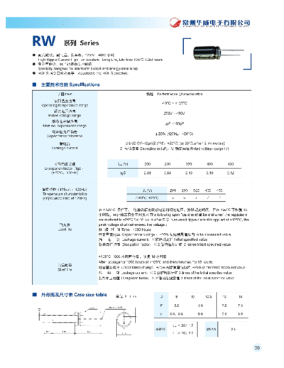 Chang [radial thru-hole] RW Series  . Electronic Components Datasheets Passive components capacitors Chang Chang [radial thru-hole] RW Series.pdf