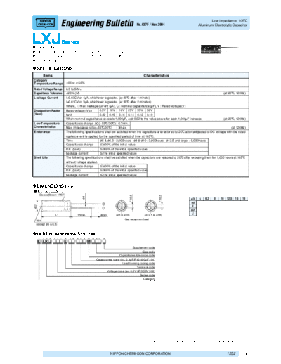 Chemi-con UCC [radial thru-hole] LXJ series  . Electronic Components Datasheets Passive components capacitors Chemi-con UCC [radial thru-hole] LXJ series.pdf