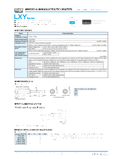 Chemi-con UCC [radial thru-hole] LXY series  . Electronic Components Datasheets Passive components capacitors Chemi-con UCC [radial thru-hole] LXY series.pdf