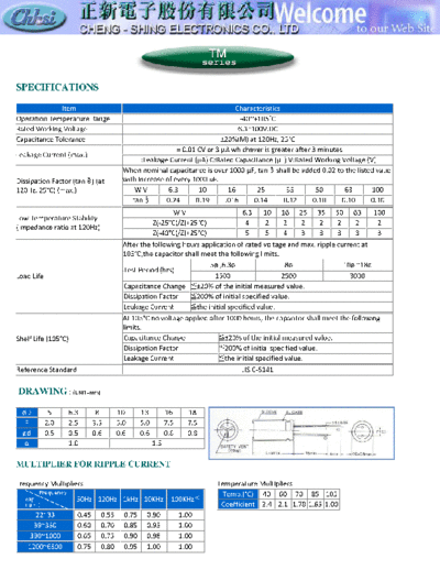 Chhsi [radial] 2004 TM series  . Electronic Components Datasheets Passive components capacitors Chhsi Chhsi [radial] 2004 TM series.pdf