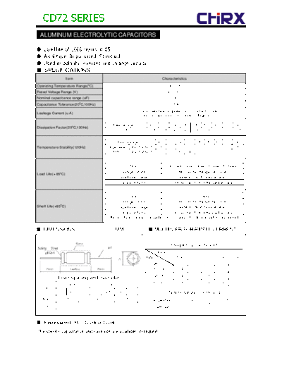 Chirx [bi-polar axial] CD72 Series  . Electronic Components Datasheets Passive components capacitors Chirx Chirx [bi-polar axial] CD72 Series.pdf