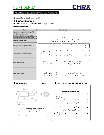Chirx [bi-polar radial] CD71 Series  . Electronic Components Datasheets Passive components capacitors Chirx Chirx [bi-polar radial] CD71 Series.pdf