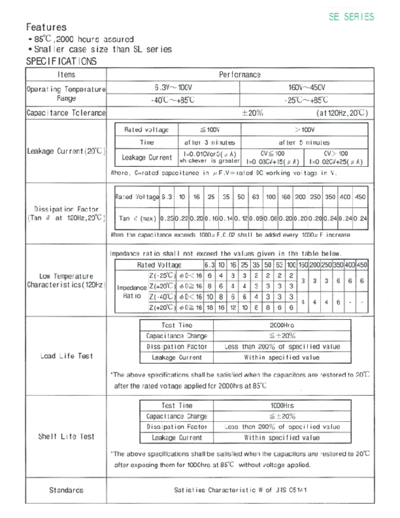 Anodia [radial thru-hole] SE Series  . Electronic Components Datasheets Passive components capacitors Anodia Anodia [radial thru-hole] SE Series.pdf