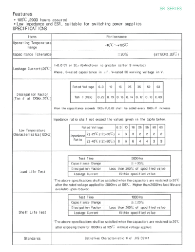 Anodia [radial thru-hole] SR Series  . Electronic Components Datasheets Passive components capacitors Anodia Anodia [radial thru-hole] SR Series.pdf