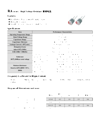 Acon [polymer thru-hole] RA Series  . Electronic Components Datasheets Passive components capacitors Acon Acon [polymer thru-hole] RA Series.pdf