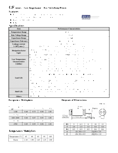 Acon [radial thru-hole] GF Series  . Electronic Components Datasheets Passive components capacitors Acon Acon [radial thru-hole] GF Series.pdf