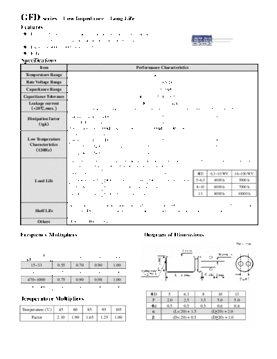 Acon [radial thru-hole] GFD Series  . Electronic Components Datasheets Passive components capacitors Acon Acon [radial thru-hole] GFD Series.pdf
