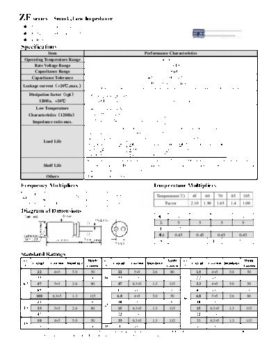 Acon [radial thru-hole] ZF Series  . Electronic Components Datasheets Passive components capacitors Acon Acon [radial thru-hole] ZF Series.pdf