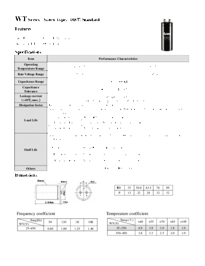 Acon [screw terminal] WT Series  . Electronic Components Datasheets Passive components capacitors Acon Acon [screw terminal] WT Series.pdf