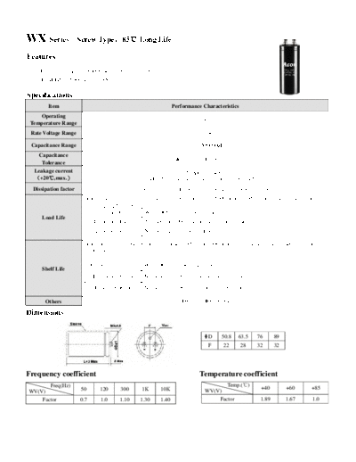Acon [screw terminal] WX Series  . Electronic Components Datasheets Passive components capacitors Acon Acon [screw terminal] WX Series.pdf