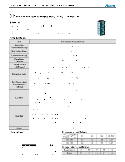 Acon Acon [snap-in] DP Series  . Electronic Components Datasheets Passive components capacitors Acon Acon [snap-in] DP Series.pdf