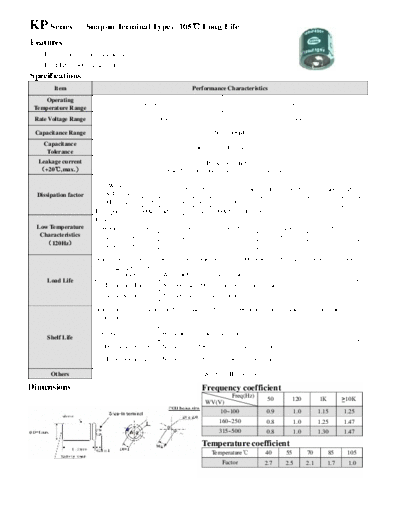 . Electronic Components Datasheets Acon [snap-in] KP Series  . Electronic Components Datasheets Passive components capacitors Acon Acon [snap-in] KP Series.pdf