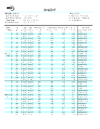 Aerox [snap-in] SH-SHF2 Series  . Electronic Components Datasheets Passive components capacitors Aerox Aerox [snap-in] SH-SHF2 Series.pdf