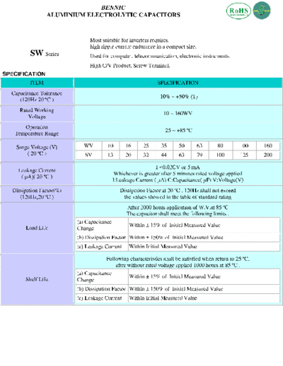 Bennic [screw-terminal] SW Series  . Electronic Components Datasheets Passive components capacitors Bennic Bennic [screw-terminal] SW Series.pdf