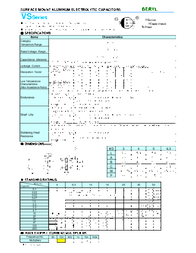 Beryl Beryl [SMD] VS Series  . Electronic Components Datasheets Passive components capacitors Beryl Beryl [SMD] VS Series.pdf