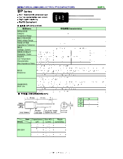 Beryl [non-polar thru-hole] BP Series  . Electronic Components Datasheets Passive components capacitors Beryl Beryl [non-polar thru-hole] BP Series.pdf