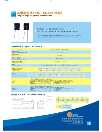 Guoyu [radial] CD288HE Series  . Electronic Components Datasheets Passive components capacitors Guoyu Guoyu [radial] CD288HE Series.pdf