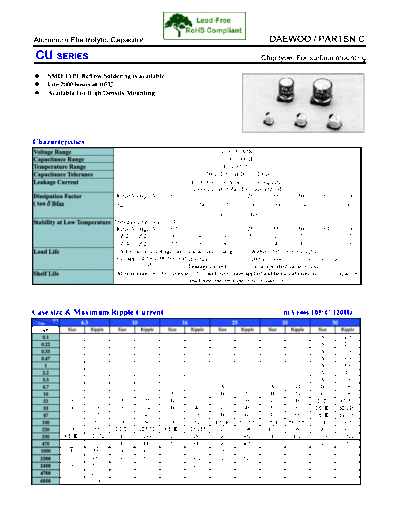 Daewoo-Parstnic Daewoo-Partsnic [SMD] CU Series  . Electronic Components Datasheets Passive components capacitors Daewoo-Parstnic Daewoo-Partsnic [SMD] CU Series.pdf