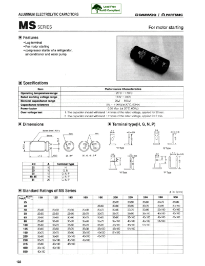 Daewoo-Parstnic Daewoo-Partsnic [lug-terminals] MS  Series  . Electronic Components Datasheets Passive components capacitors Daewoo-Parstnic Daewoo-Partsnic [lug-terminals] MS  Series.pdf