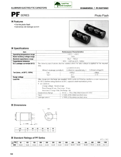 Daewoo-Parstnic Daewoo-Partsnic [lug-terminals] PF  Series  . Electronic Components Datasheets Passive components capacitors Daewoo-Parstnic Daewoo-Partsnic [lug-terminals] PF  Series.pdf