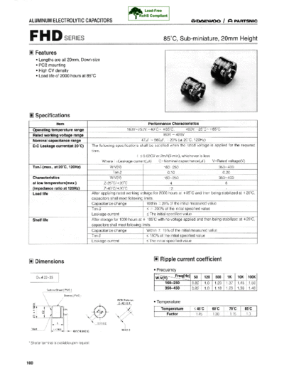 Daewoo-Parstnic Daewoo-Partsnic [snap-in] FHD Series  . Electronic Components Datasheets Passive components capacitors Daewoo-Parstnic Daewoo-Partsnic [snap-in] FHD Series.pdf