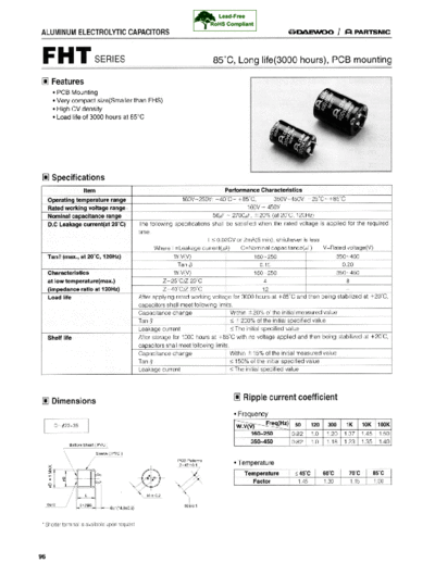 Daewoo-Parstnic Daewoo-Partsnic [snap-in] FHT Series  . Electronic Components Datasheets Passive components capacitors Daewoo-Parstnic Daewoo-Partsnic [snap-in] FHT Series.pdf
