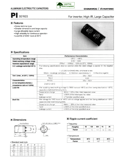Daewoo-Parstnic Daewoo-Partsnic [screw] PI Series  . Electronic Components Datasheets Passive components capacitors Daewoo-Parstnic Daewoo-Partsnic [screw] PI Series.pdf