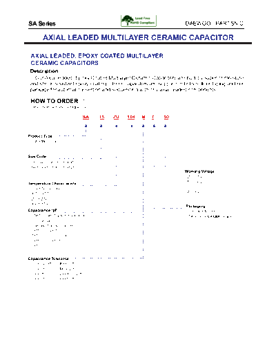 Daewoo-Parstnic Daewoo-Partsnic [radial thru-hole] SA Series  . Electronic Components Datasheets Passive components capacitors Daewoo-Parstnic Daewoo-Partsnic [radial thru-hole] SA Series.pdf