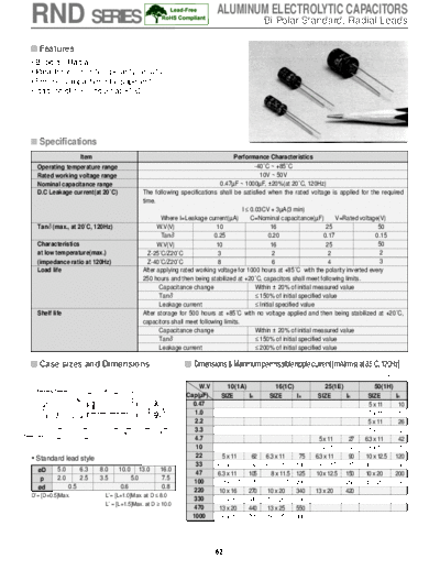 Daewoo-Parstnic Daewoo-Partsnic [radial thru-hole] RND Series  . Electronic Components Datasheets Passive components capacitors Daewoo-Parstnic Daewoo-Partsnic [radial thru-hole] RND Series.pdf