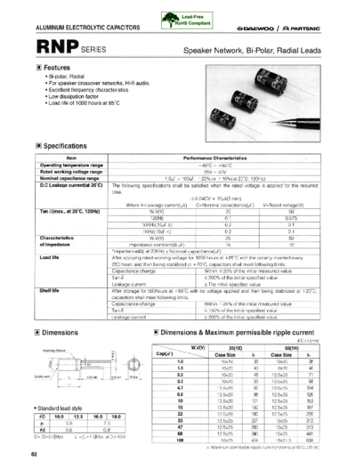 Daewoo-Parstnic Daewoo-Partsnic [radial thru-hole] RNP Series  . Electronic Components Datasheets Passive components capacitors Daewoo-Parstnic Daewoo-Partsnic [radial thru-hole] RNP Series.pdf