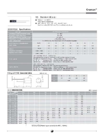 Enercon [radial thru-hole] SS Series  . Electronic Components Datasheets Passive components capacitors Enercon Enercon [radial thru-hole] SS Series.pdf