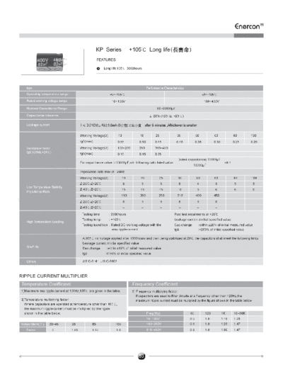 Enercon [snap-in, lug terminals] KP Series  . Electronic Components Datasheets Passive components capacitors Enercon Enercon [snap-in, lug terminals] KP Series.pdf