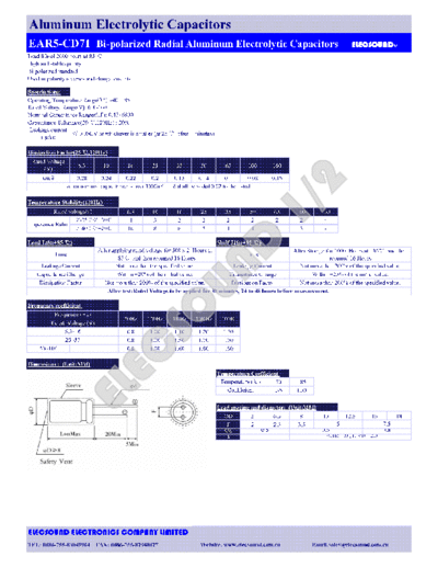 Elecsound [bi-polar thru-hole] EAR5 Series  . Electronic Components Datasheets Passive components capacitors Elecsound Elecsound [bi-polar thru-hole] EAR5 Series.pdf