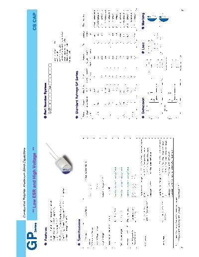 Elite [polymer thru-hole] GP Series  . Electronic Components Datasheets Passive components capacitors Elite Elite [polymer thru-hole] GP Series.pdf