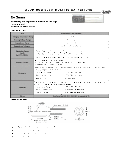 Elite [radial thru-hole] EA Series  . Electronic Components Datasheets Passive components capacitors Elite Elite [radial thru-hole] EA Series.pdf