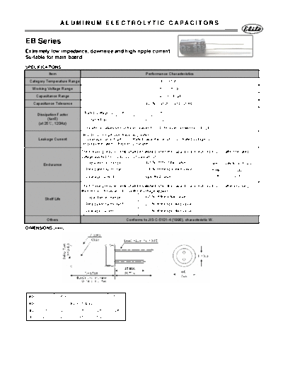 Elite [radial thru-hole] EB Series  . Electronic Components Datasheets Passive components capacitors Elite Elite [radial thru-hole] EB Series.pdf