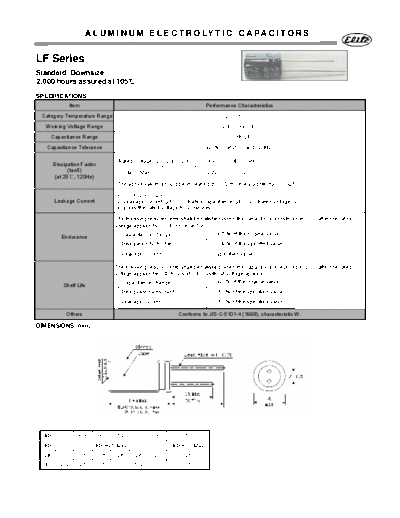 Elite [radial thru-hole] LF Series  . Electronic Components Datasheets Passive components capacitors Elite Elite [radial thru-hole] LF Series.pdf
