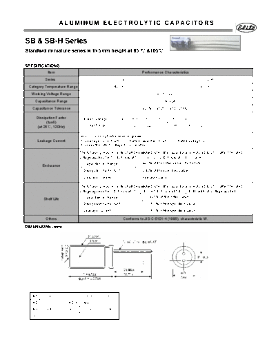 Elite [radial thru-hole] SB Series  . Electronic Components Datasheets Passive components capacitors Elite Elite [radial thru-hole] SB Series.pdf