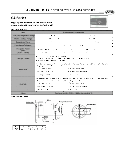 Elite [screw-terminal] SA Series  . Electronic Components Datasheets Passive components capacitors Elite Elite [screw-terminal] SA Series.pdf