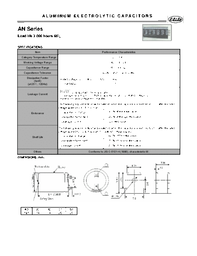 Elite [snap-in] AN Series  . Electronic Components Datasheets Passive components capacitors Elite Elite [snap-in] AN Series.pdf