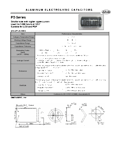 Elite [snap-in] PD Series  . Electronic Components Datasheets Passive components capacitors Elite Elite [snap-in] PD Series.pdf