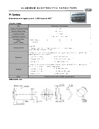 Elite [snap-in] PI Series  . Electronic Components Datasheets Passive components capacitors Elite Elite [snap-in] PI Series.pdf